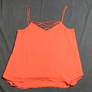 Express Like New Orange Strappy Tank Top